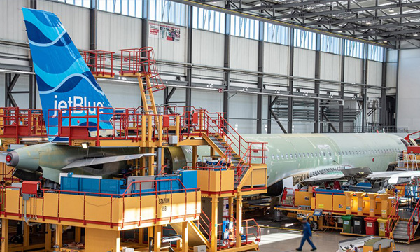 Le premier Airbus A321neo transatlantique de JetBlue prend forme