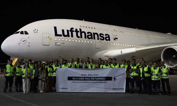 MRO : Le premier des Airbus A380 réactivés par Lufthansa en grande visite à Manille