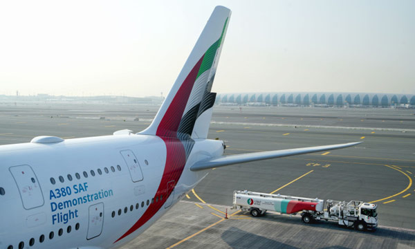 Emirates a effectu un vol avec un A380 partiellement aliment par du carburant d'aviation durable
