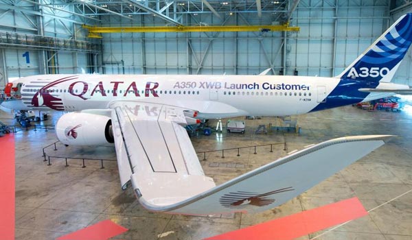 Photo : Airbus dvoile MSN4, lA350 aux couleurs de Qatar Airways