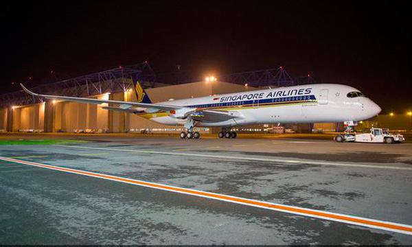 Photo : premire sortie pour l'A350-900 de Singapore Airlines