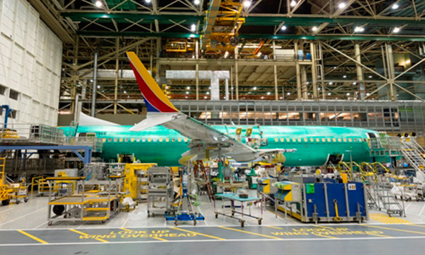 Photo : le premier 737 MAX destiné à Southwest Airlines en assemblage final
