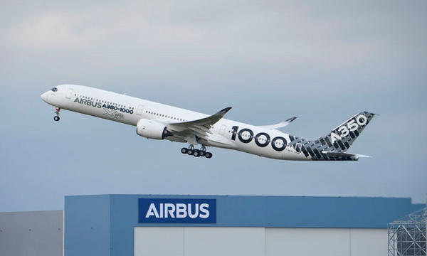 L'A350-1000 ralise son 1er vol d'endurance