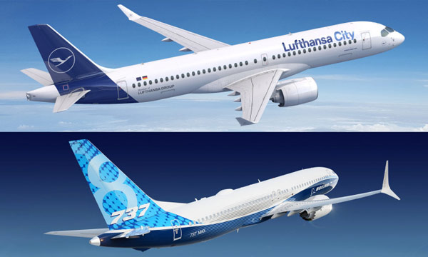 Le groupe Lufthansa dvoile des commandes portant sur jusqu' 200 monocouloirs Airbus et Boeing