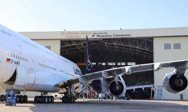 MRO : Premire grande visite des 12 ans pour un Airbus A380 chez Lufthansa Technik Philippines