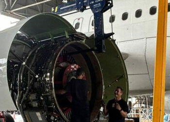 AFI KLM E&M et Philippine Airlines ont récemment réalisé avec succès le premier échange d’un module FAN d'un moteur CFM56-5B directement sous aile. Photo © AFI KLM E&M
