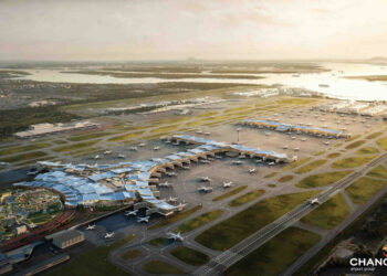 Impression du futur terminal 5 de l'aéroport de Changi, à Singapour. © Changi Airport Group