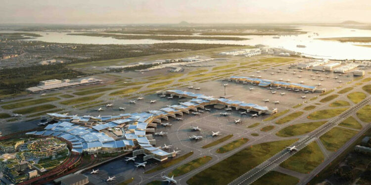 Impression du futur terminal 5 de l'aéroport de Changi, à Singapour. © Changi Airport Group