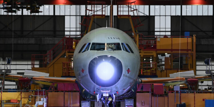 L’assemblage d’un premier A321neo à Tianjin en novembre 2022. Photo © Airbus