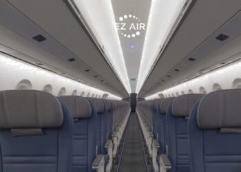 EZAir produit notamment les intérieurs des E-Jets d'Embraer, comme cet intérieur d'E195-E2 de Mexicana. © EZAir