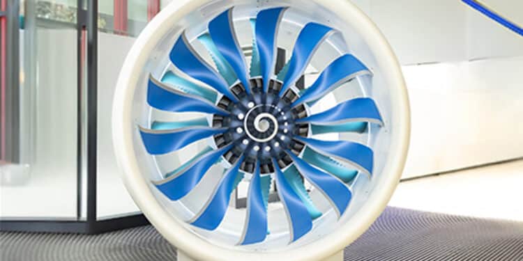 Une maquette de l’UltraFan 30 à été présentée il y a quelques semaines par Rolls-Royce. Photo Copyright Rolls-Royce