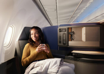 Rendu de la cabine Polaris sur l'Airbus A321XLR de United Airlines. © United Airlines