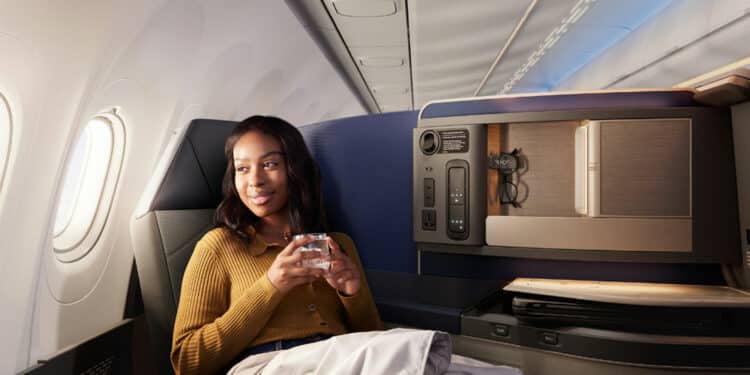 Rendu de la cabine Polaris sur l'Airbus A321XLR de United Airlines. © United Airlines