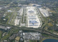 Projection de l'aéroport de Londres Heathrow à l'issue de la phase 1 du projet proposé par Arora, c'est-à-dire avec une troisième piste de 2 400 mètres de long. © Arora Group