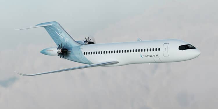 Le MJ 500 de Maeve Aerospace promettait de transporter entre 76 et 100 passagers avec une consommation en carburant réduite de 40% par rapport aux jets régionaux actuels. Image Copyright Maeve Aerospace