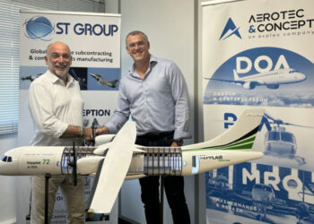 Stéphane Trento, PDG de ST Group (à gauche),
et Johan Clochet, CEO d’Aerotec & Concept (à droite). © ST Group