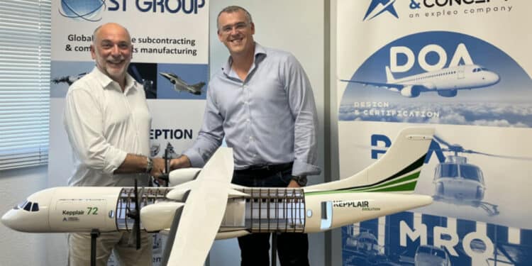 Stéphane Trento, PDG de ST Group (à gauche),
et Johan Clochet, CEO d’Aerotec & Concept (à droite). © ST Group