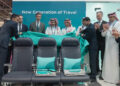 Les nouveaux fauteuils de flynas ont été dévoilés à l'occasion du salon Arabian Travel Market, qui se tient en ce moment à Dubaï. © flynas