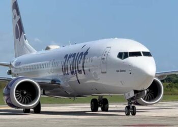 L'un des 10 actuels Boeing 737 MAX 8 d'Arajet. Photo © Arajet