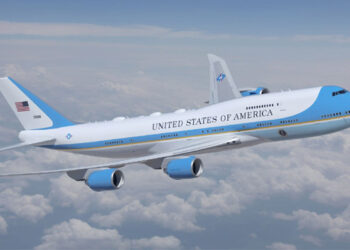 Le VC-25B dans la livrée décidée en 2023. © US Air Force