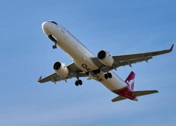 Décollage de l'A321XLR VH-OGA de Sydney, assurant le vol QF1321 vers Melbourne. Photo © Qantas
