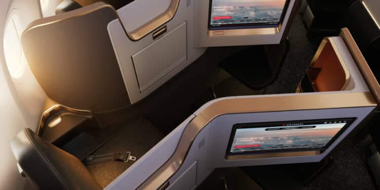Le fauteuil Aurora de Collins Aerospace équipe la classe affaires d'Air Canada sur A321XLR. © Air Canada