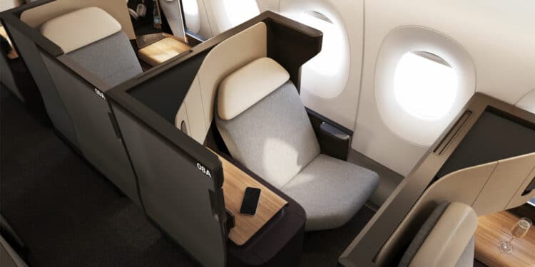 La classe affaires de l'A350-1000ULR de Qantas pour le projet Sunrise. © Qantas
